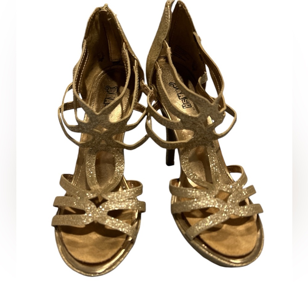 Heels Gold Sparkling with zipper back